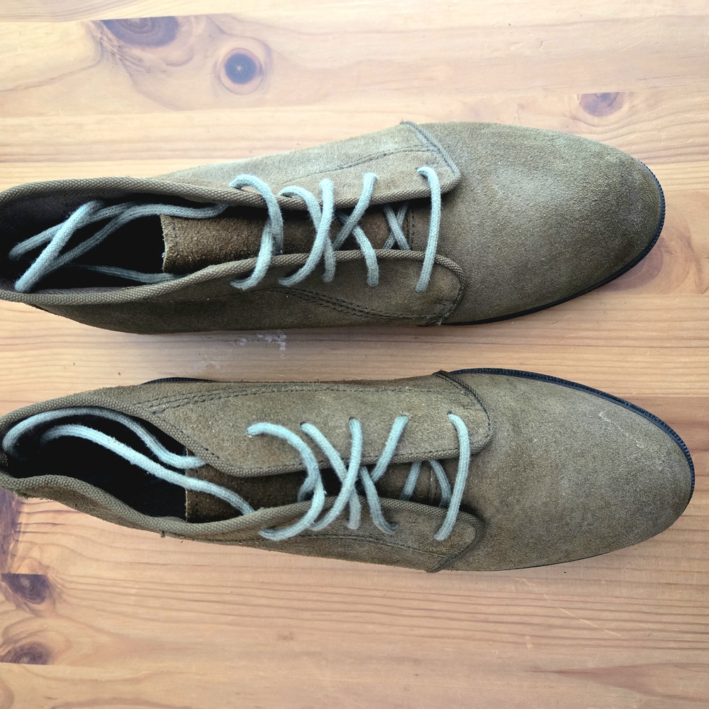Olive Suede Keds Lace Up Shoes